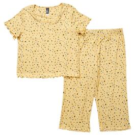 Womens Charmour Short Sleeve Butterfly Capri Pajama Set
