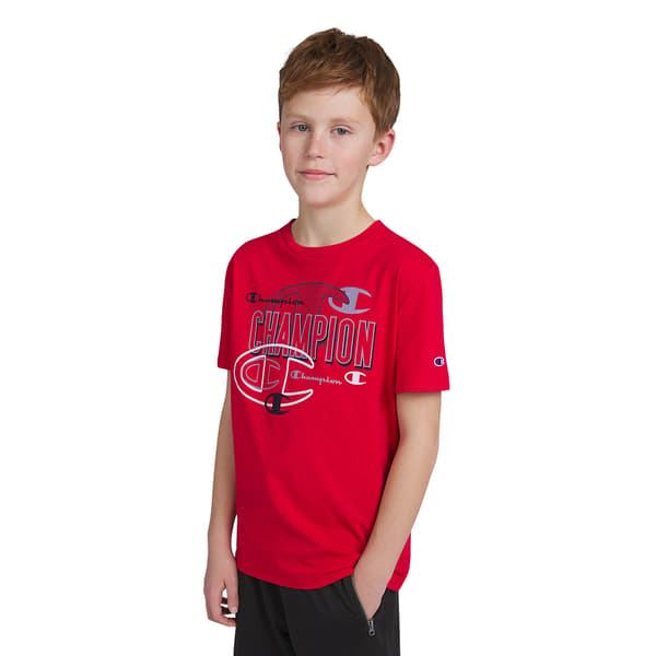Boys (8-20) Champion(R) Graphic Logos Short Sleeve Tee - Lychee - image 