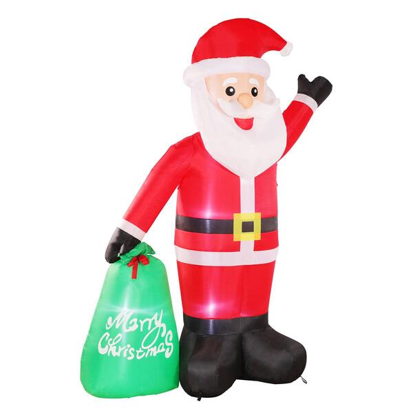 Puleo International 8ft. Lighted Blow-Up Inflatable Santa Claus - image 