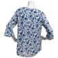Womens Notations 3/4 Ruffle Sleeve Keyhole Neck Floral Blouse - image 2