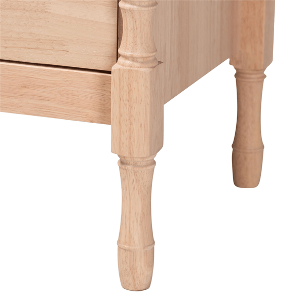 Baxton Studio Laurent Nightstand 2-Drawer Bedside Table