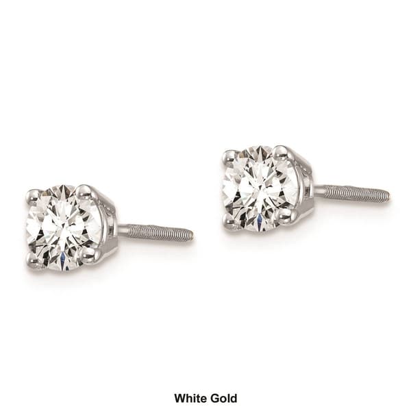 Pure Fire 14kt. Gold 3/4ctw. 4-Prong Diamond Screw-Back Earrings