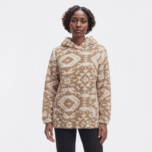 Petite Mountain Ridge Long Sleeve Sherpa Aztec Pullover Hoodie - image 