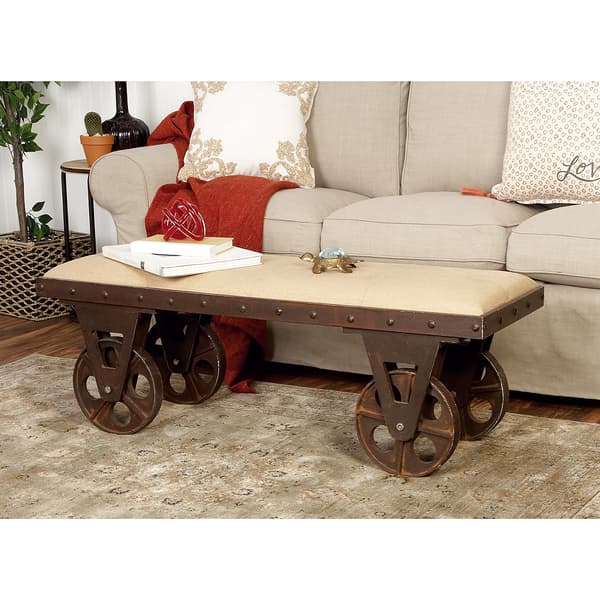 9th & Pike&#174; Industrial Wood and Metal Vintage Bench Cart
