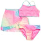 Girls (7-12) Breaking Waves Mermaid Bikini w/Skirt Swim Set - image 1