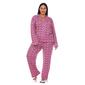 Plus Size White Mark Long Sleeve Heart Print Pajama Set - image 6