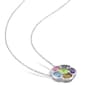 Sophia B Sterling Silver Multi-Gemstone Floral Pendant - image 2