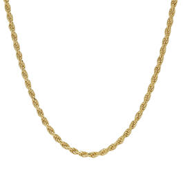 Vermeil Sterling Silver 16in. Polished Solid Rope Chain Necklace