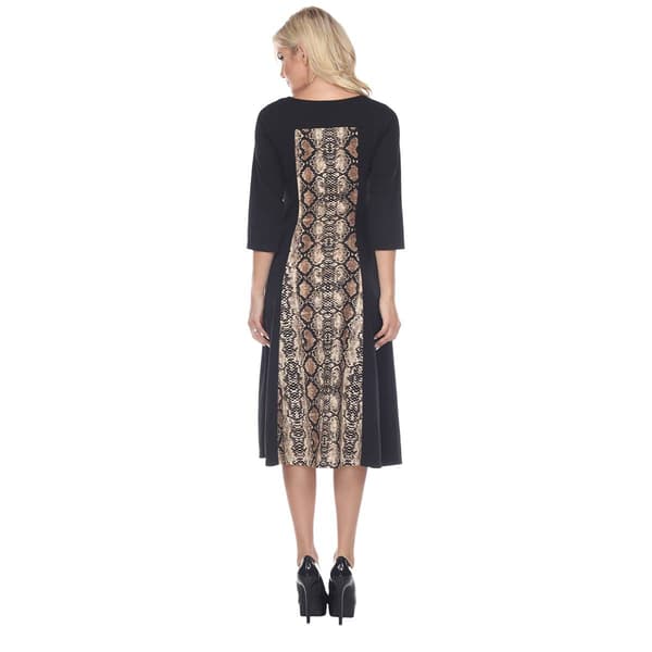 Womens White Mark Snake Midi Shift Dress