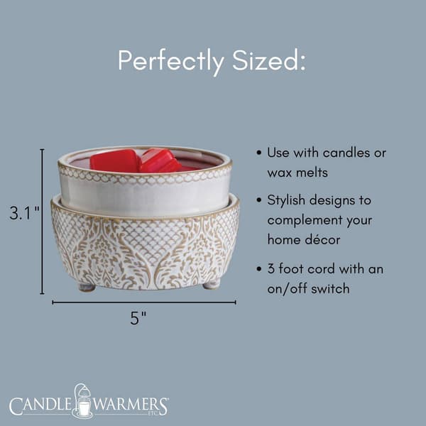 Candle Warmers Etc. Vintage White 2-in-1 Wax Warmer
