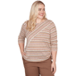 Womens Alfred Dunner Spice Market Spliced Textured Stripe Ruched - image 1