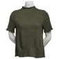 Womens Adrianna Papell Short Sleeve Floral Mock Neck Blouse - image 1