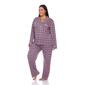 Plus Size White Mark Long Sleeve Heart Print Pajama Set - image 3