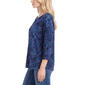 Womens NY Collection 3/4 Ruch Sleeve Abstract Floral Blouse - image 3
