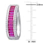 Gemstone Classics&#8482; Ruby & White Sapphire Hoop Earrings - image 2