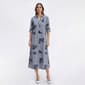Womens Mlle Gabrielle Roll Tab Sleeve Stripe Shift Midi Dress - image 1