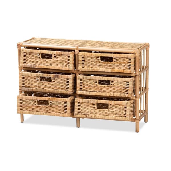 Baxton Studio Dariana Natural Brown 6-Drawer Storage Cabinet