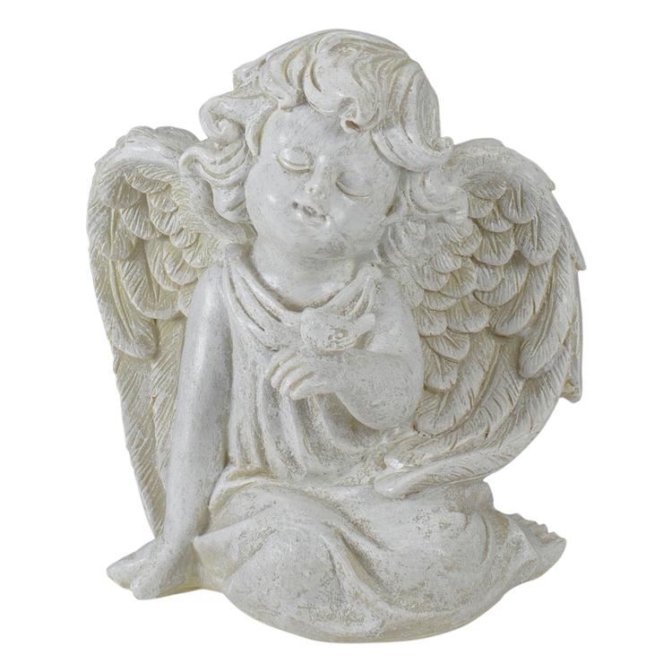 Northlight Seasonal 6.5in. Sitting Cherub Angel with Bird