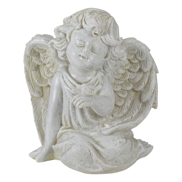 Northlight Seasonal 6.5in. Sitting Cherub Angel with Bird - image 