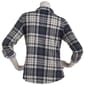 Juniors No Comment Plaid Fleece Roll Tab Button Front Top - image 2