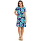 Plus Size Harlow & Rose Floral Shift Dress-Sodalite Blue/Multi - image 1