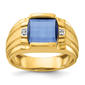 Mens Gentlemens Classics(tm) 14kt. Gold Created Sapphire Ring - image 1