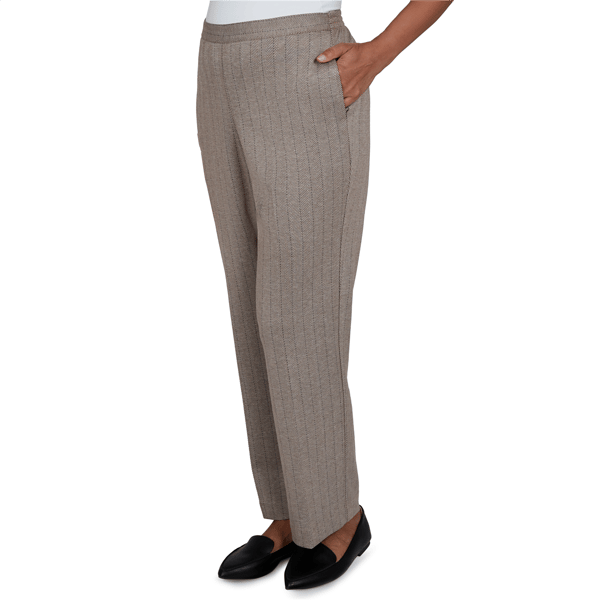 Petite Alfred Dunner Regent Street Herringbone Pants-Short Length