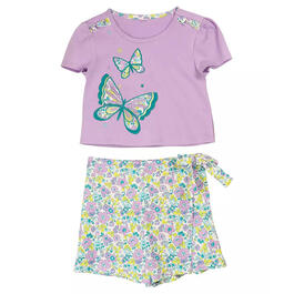 Toddler Girl Rare Editions Butterfly Top & Floral Shorts Set