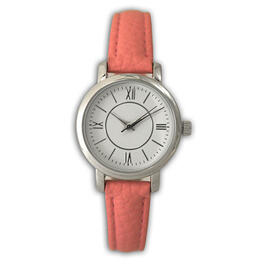 Womens Olivia Pratt Thin Leather Strap Watch -16247CORAL