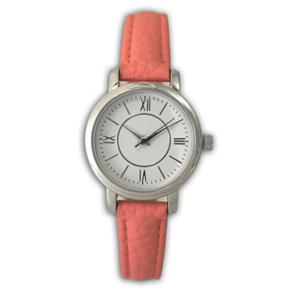 Womens Olivia Pratt Thin Leather Strap Watch -16247CORAL - image 