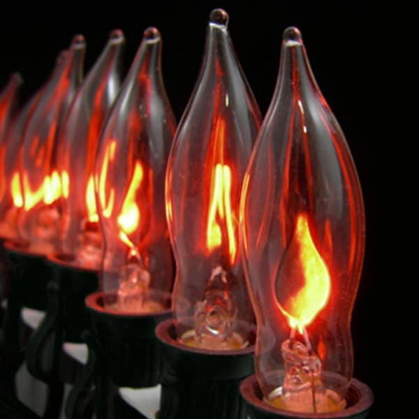 Northlight Seasonal Flickering Amber Flame C7 Halloween Lights
