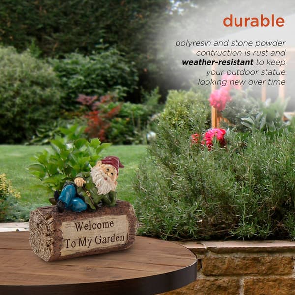 Alpine "Welcome to My Garden" Sign Gnome Statue