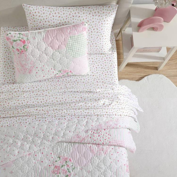 Laura Ashley Ellyn Microfiber Quilt Set