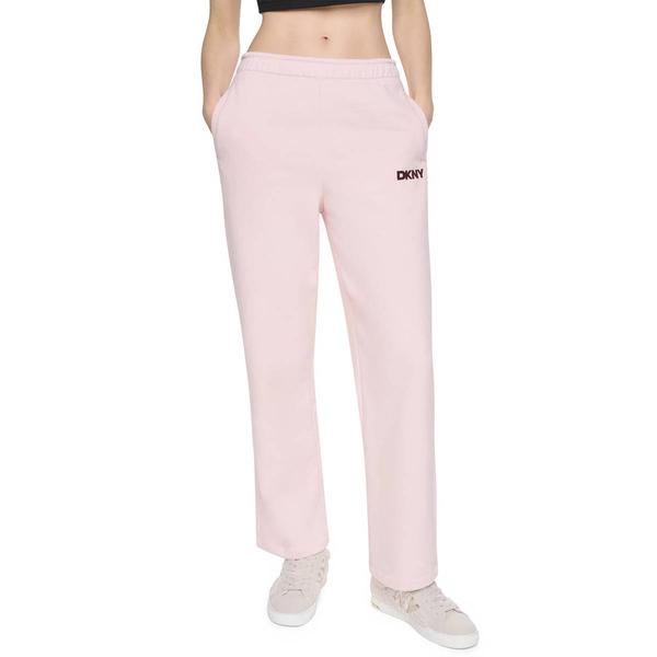 Womens DKNY Sport Fleece Flocked Logo High Rise Open Pant Leg - image 