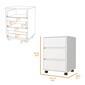FM FURNITURE Vienna White 3 Drawer Filling Cabinet - image 3