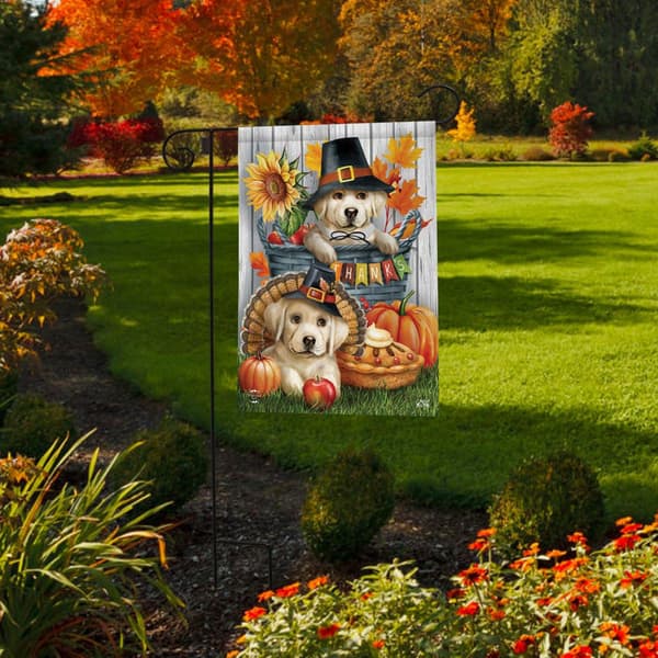 Briarwood Lane Pilgrim Puppies Garden Flag