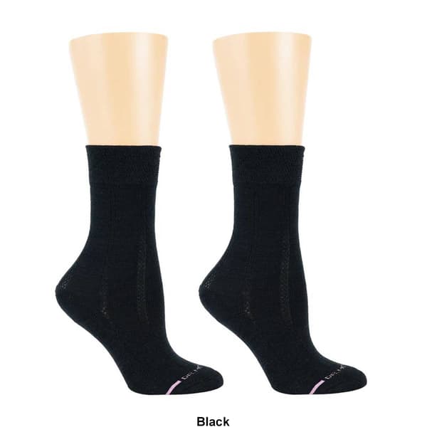 Womens Dr. Motion 2pk. Textured Diabetic Crew Socks