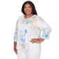 Plus Size Alfred Dunner Classics 3/4 Sleeve Floral Stripe Blouse - image 3