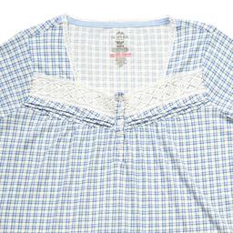 Womens Sophia 3/4 Sleeve Plaid Henley Pajama Set