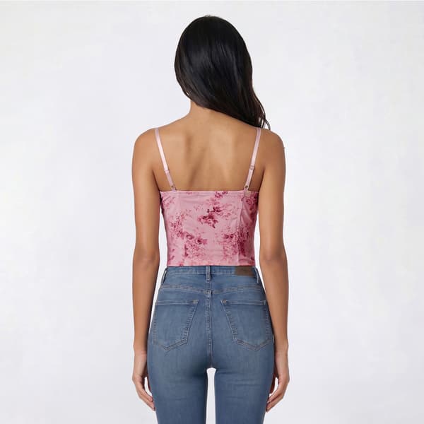 Juniors Madden Girl Corset Top with Floral Trim