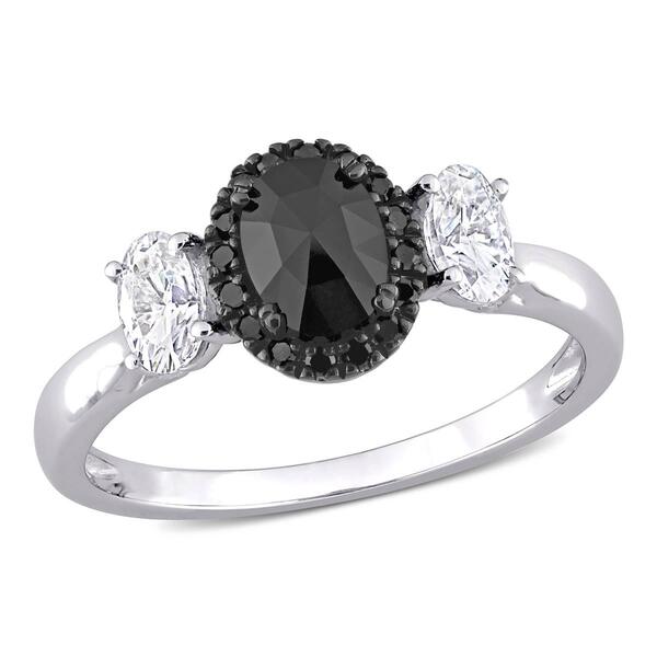 Diamond Classics&#40;tm&#41; 10kt. White Gold Created Moissanite Ring - image 