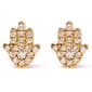 Haus of Brilliance 10kt. Yellow Gold Diamond Hamsa Stud Earrings - image 1