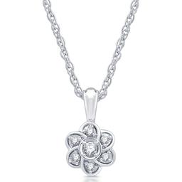 Nova Star® Lab Grown Diamond Flower Pendant & Earring Set