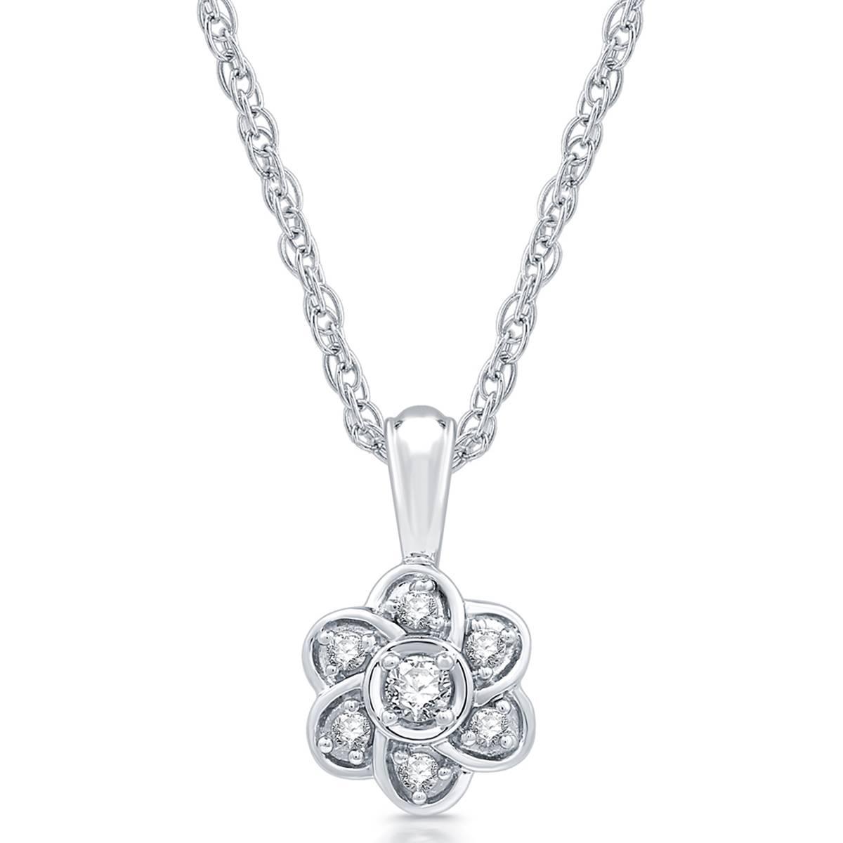 Nova Star® Lab Grown Diamond Flower Pendant & Earring Set