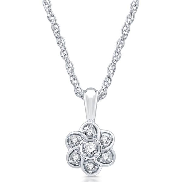 Nova Star® Lab Grown Diamond Flower Pendant & Earring Set