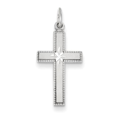 Gold Classics(tm) White Gold Diamond Cut Cross - image 