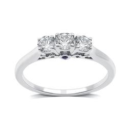 Nova Star(R) Lab Grown Diamond & Sapphire Cathedral Bridal Ring