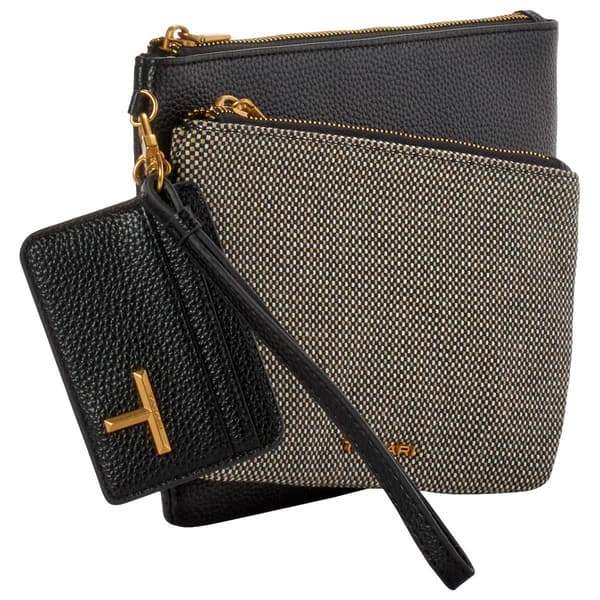 Womens Tahari Marty Woven Pouch Set