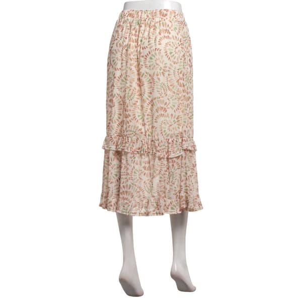Womens Harlow & Rose Elastic Waist Tiered Ruffle Midi Skirt