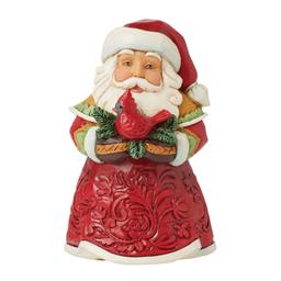 Jim Shore Heartwood Creek Mini Santa w/ Cardinal Christmas Figure